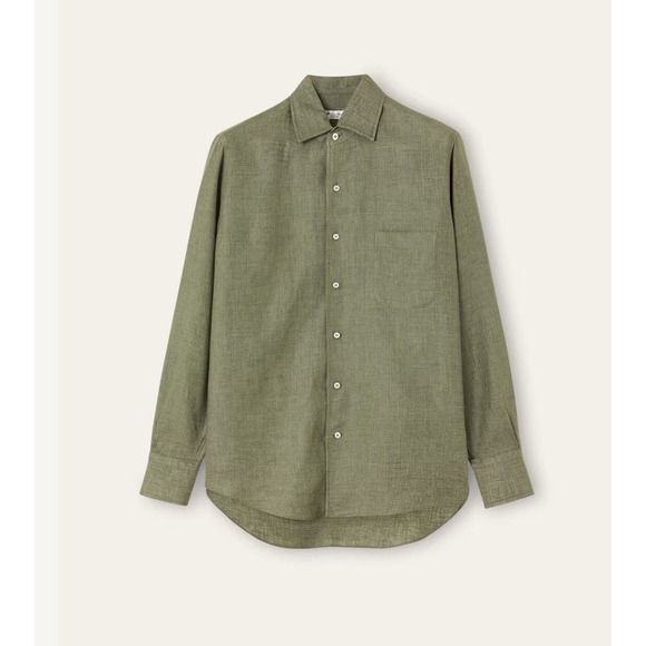 Loro Piana Other - Loro Piana 100% Linen Andre Shirt sz XL Green Landscape Italian Luxury Menswear
